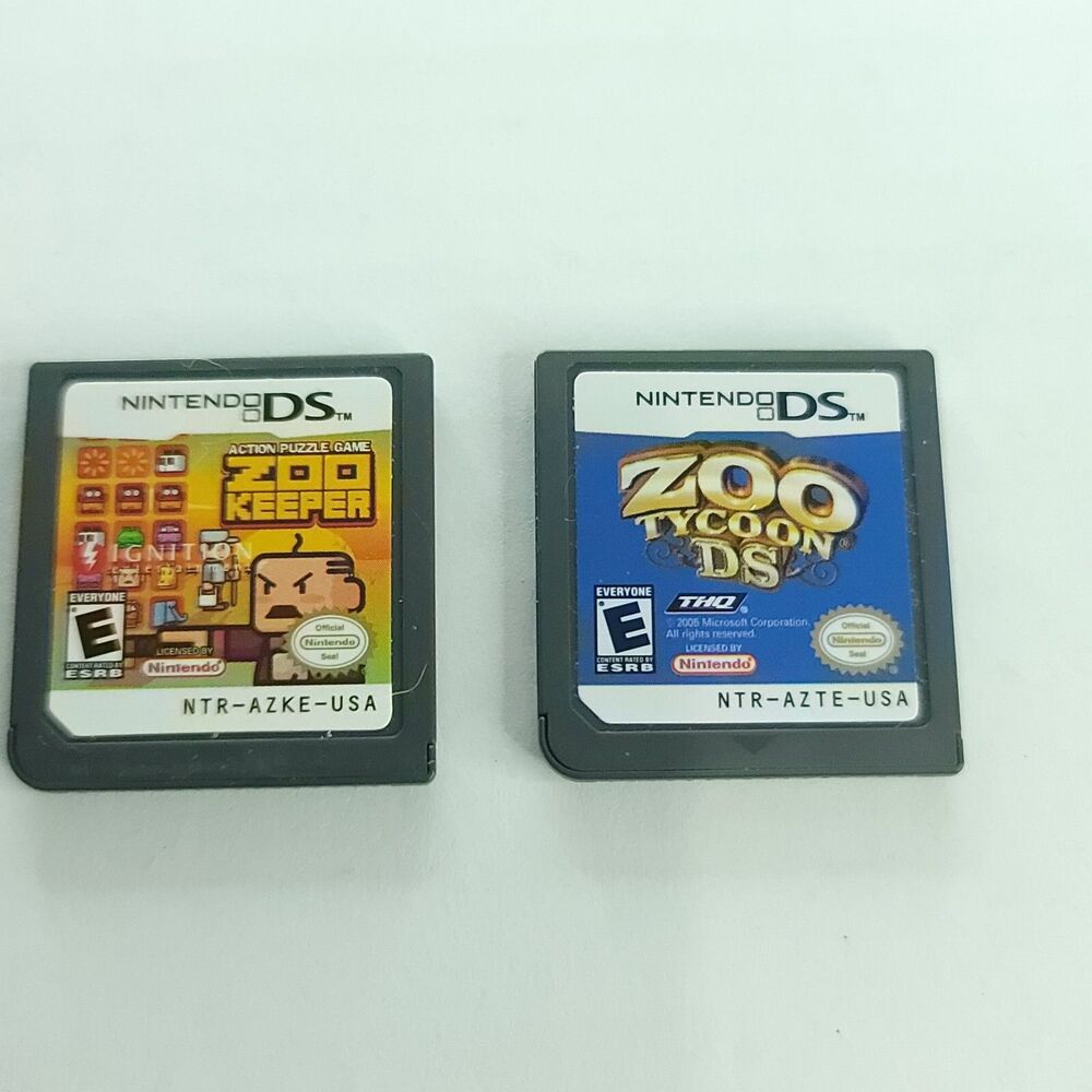 Zoo Keeper And Zoo Tycoon Lot Of 2 Action Puzzle Game Nintendo DS Carts Only